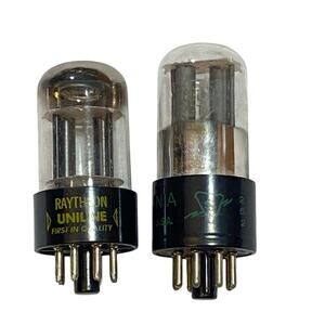 Vintage Lot of 2 Electron Vacuum Tubes 6SL7GT Radio AMP Audio Not Tested As Is